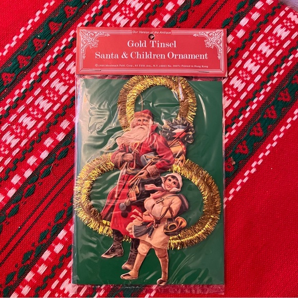 NEW! Victorian Santa Large Paper Ornament Bundle of 2 with envelopes. 1980’s - Picture 8 of 8